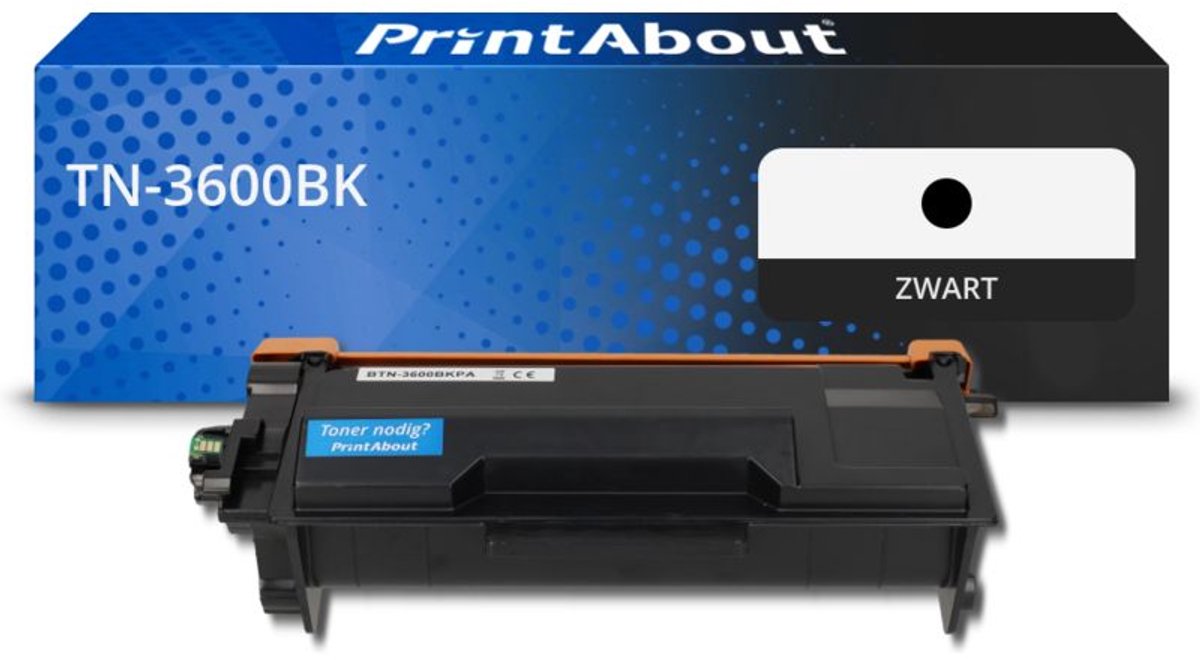 PrintAbout huismerk Toner TN-3600BK Zwart geschikt voor Brother
