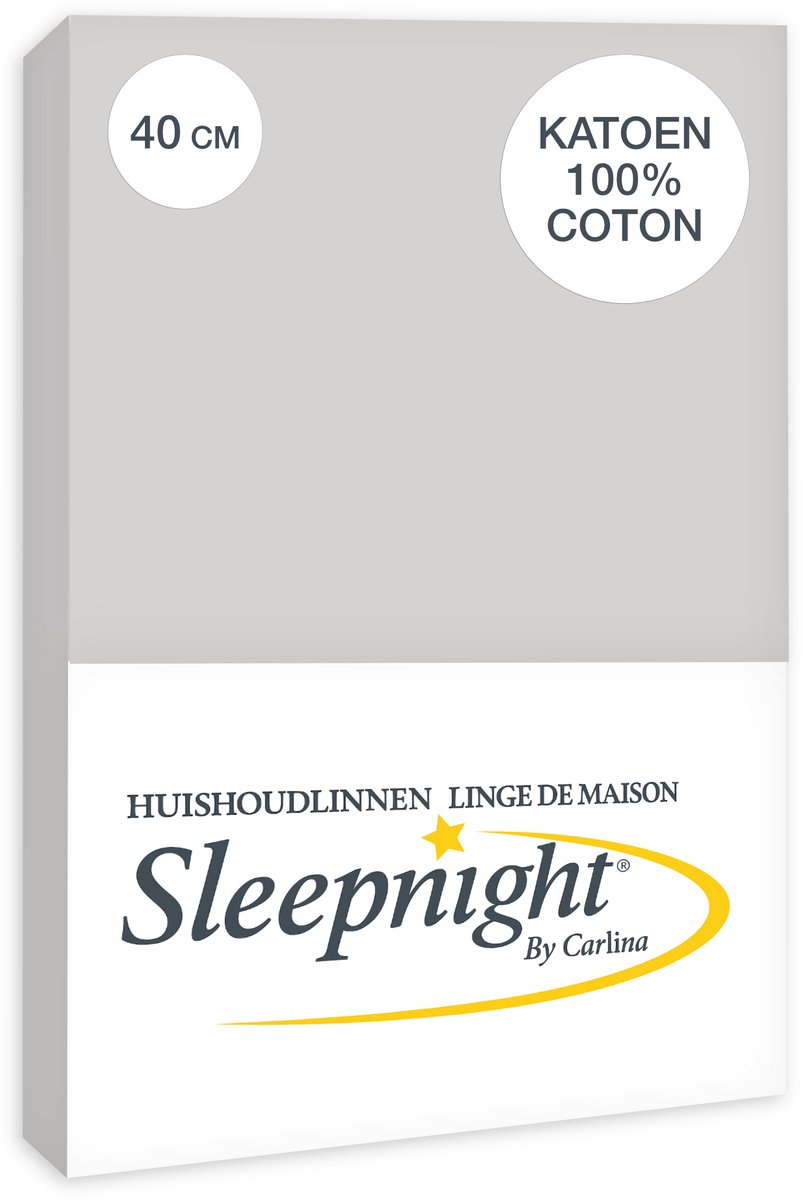 Sleepnight Hoeslaken Katoen 40 cm Grijs - 160 x 200 cm - [Grijs]