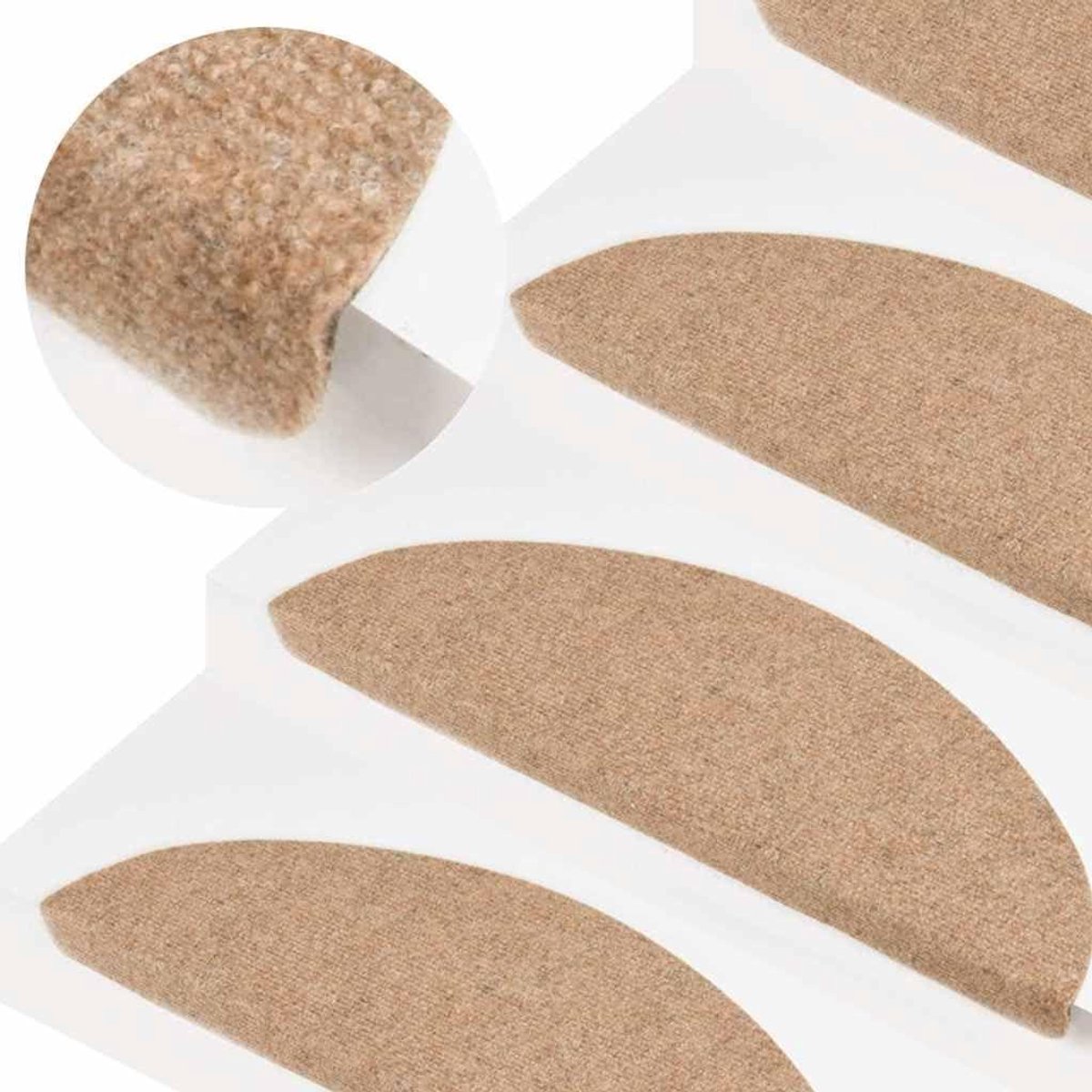 Trapmatten Naaldvilt - Antislip Treden - Veilig Traplopen - Geluidsisolerend Ontwerp - 20 Stuks - Beige