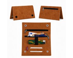 Champ Shag Etui - Tabak Etui - Kunstleer - 4 Vakken - Aanstekerhouder - Bruin