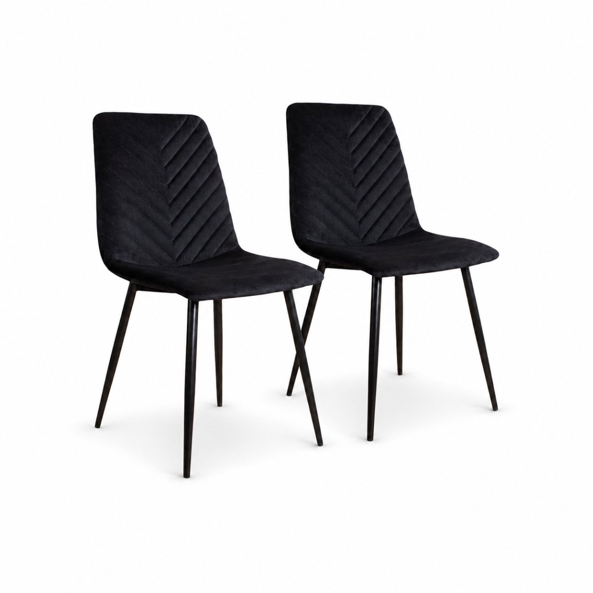 DS4U Gaby eetkamerstoel - Set van 2 - Zwart - Velvet
