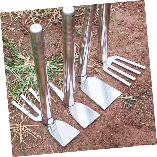 Tuin Schoffel - Pikhouweel Planten - Tuinieren Grond Bewerken - Ergonomisch Handvatontwerp - 38.8x20cm - Zilver — afbeelding 2