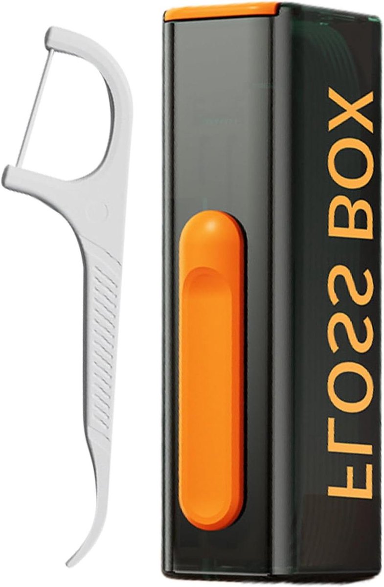Draagbare Flosdispenser - Tandenstokerhouder - Mondhygiëne Onderweg - Automatisch Pop-up Ontwerp - 8.5 cm - Transparant