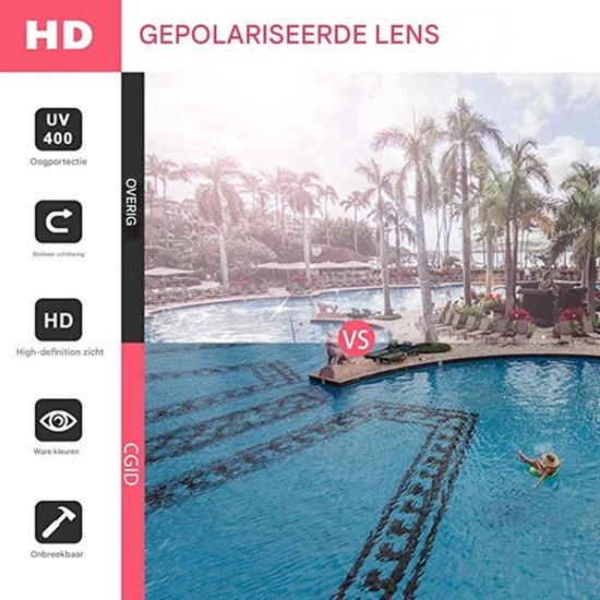 Dameszonnebril - Gepolariseerde glazen - UV400-bescherming - 1-pack - Retro-stijl - Paars — afbeelding 4