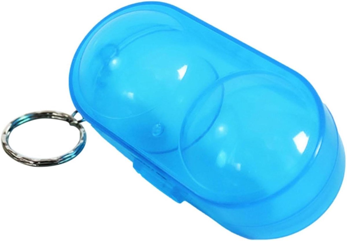Tafeltennisbalhouder - Pong dozen - Snelle opslag - Transparant ontwerp - Voor twee ballen - Blauw