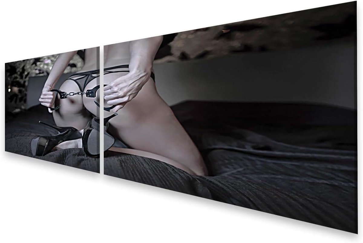 Canvas Schilderij - Wanddecoratie Kunstprint - Slaapkamer Decoratie - Provocerend Artistiek Motief - 160x40cm - Niet gespecificeerd