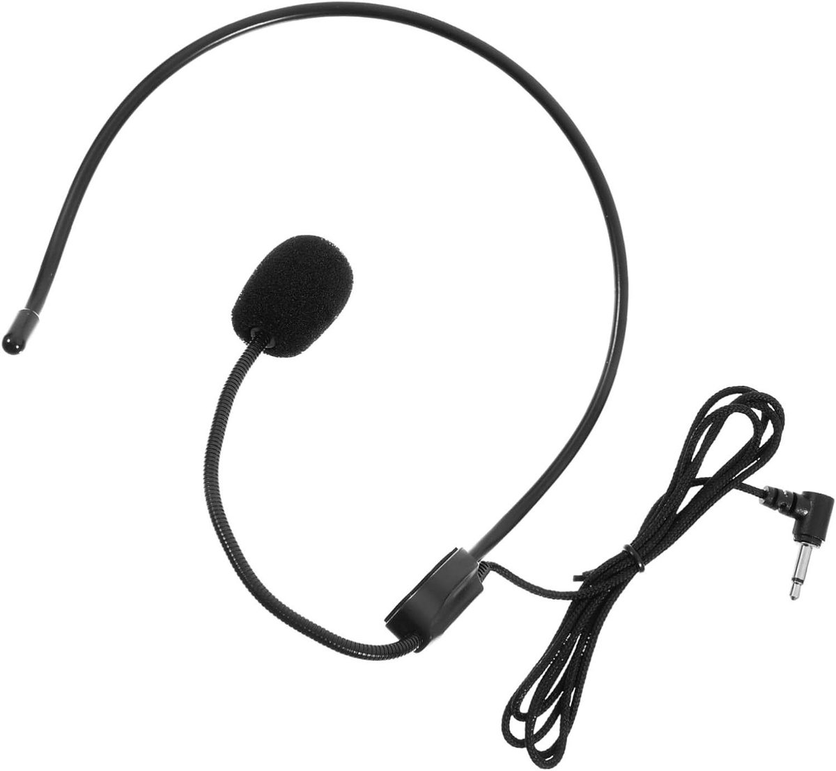 Bedrade Headset Microfoon - Hoofdband Microfoon - Duidelijk Spreken - Verstelbare Roterende Band - 215 cm - Zwart
