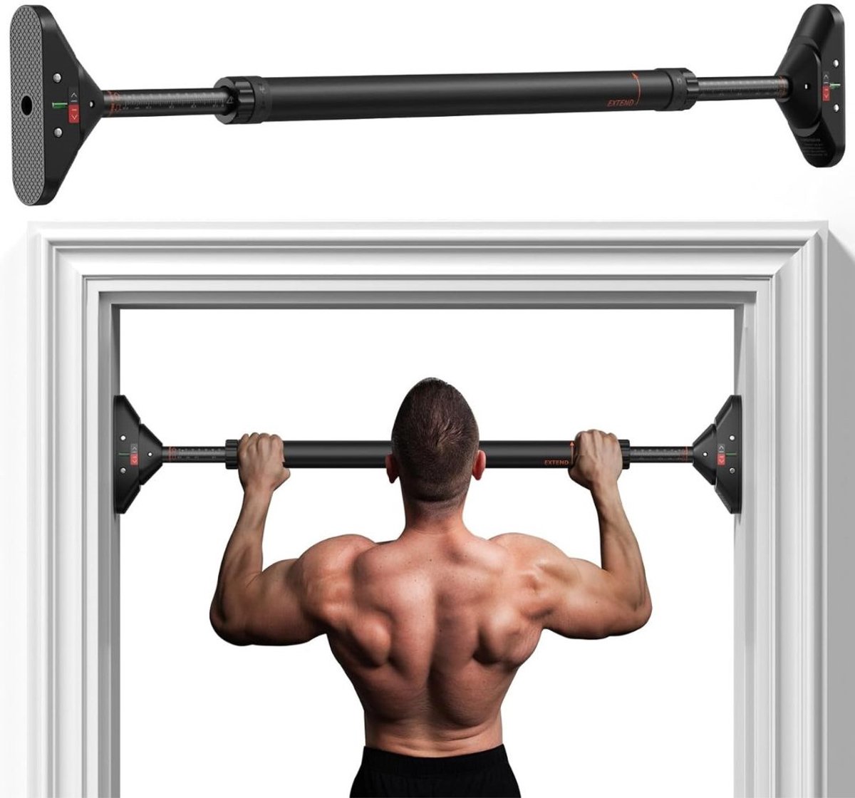 TopChoice® Pull up Bar - Pull up Station - Home Trainer 94x17cm - Oranje