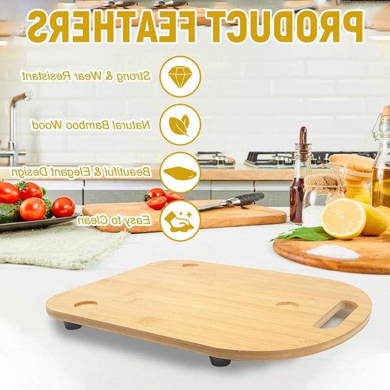Houten Glijplank 28 x 36 x 1 cm voor Keukenmachines, Geluidsreductie en Snelle Beweging, Ideaal voor Koken en Bakken van Merkloos — afbeelding 3