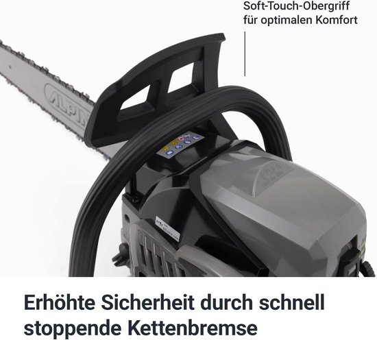 Benzine Kettingzaag - Krachtige Zaag - Hout Bewerken - 50cm Zaagblad - 49.3cm³ Motor - Zwart — afbeelding 3