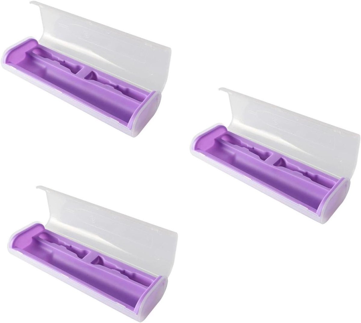 Tandenborstel etui - Reis houder - Hygiënisch opbergen - Ruimte voor twee - 215 cm - Lila