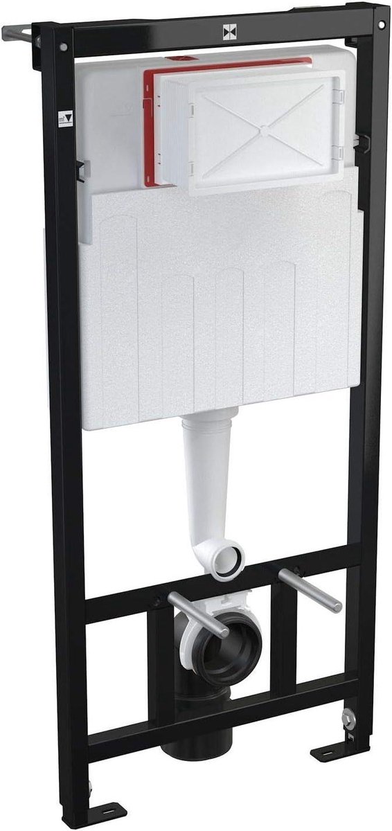 Toilet Ophangsysteem - Inbouwreservoir Wandcloset - Badkamer Renoveren - Stille Spoeling - 112 cm Hoog - Zwart