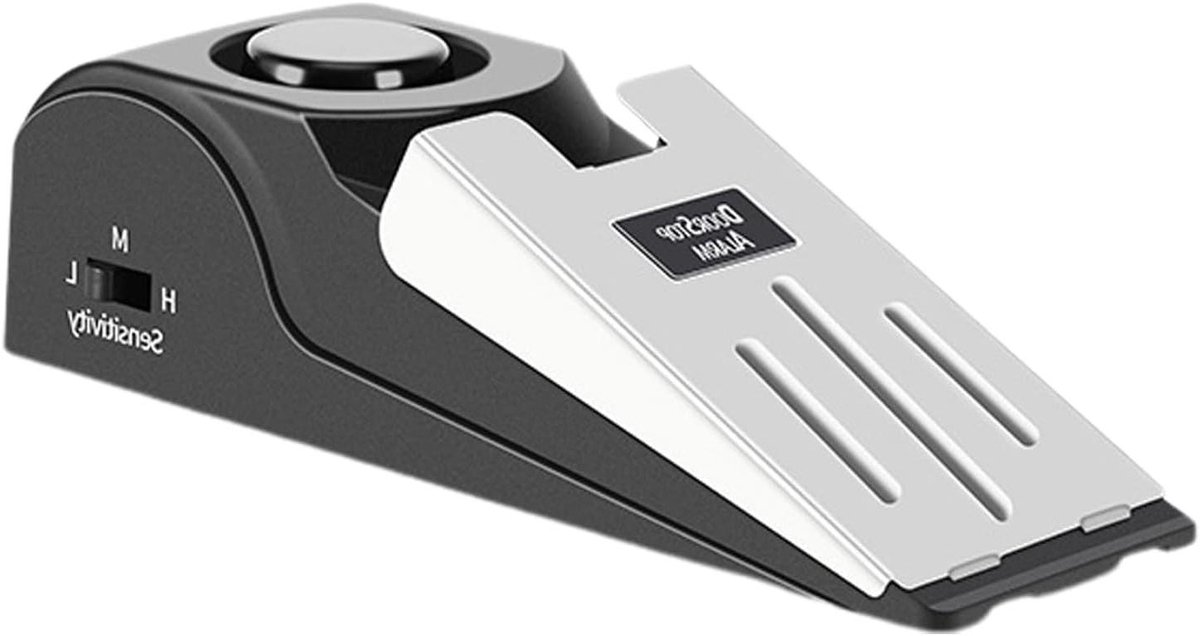 Deurstopper Alarm - Veiligheidswig Deur - Extra Beveiliging - Instelbare Gevoeligheid - 14 cm - Meerkleurig