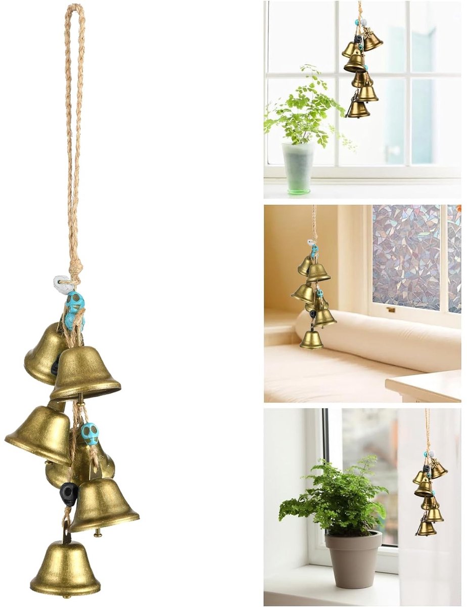 aladdien - Hanging Witch Bells Decor - Vintage Wind Chime - Tuin en Huis Decoratie - Betoverende Klanken - Sfeervolle Tuinaccessoire - Geschikt voor...