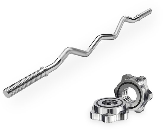 Zilveren EZ curlstang met 2 zilveren schroefsluitingen.