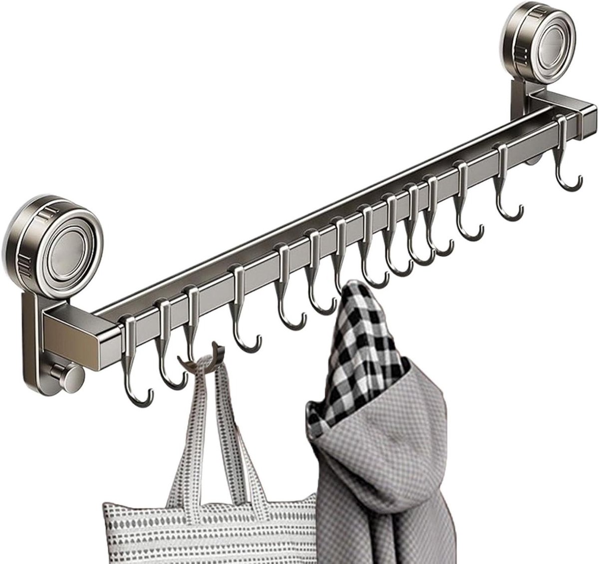 Keukenhanger - Keukengerei rek - Keuken organiseren - Geen boor nodig - 70 cm - Grijs