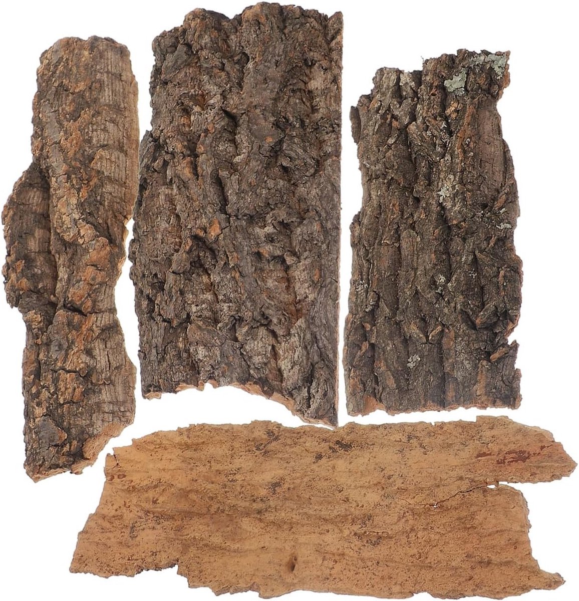 Allecta - Natuurlijke Kurkschors Terrariumachtergrond voor Reptielen - Set van 4 - Decoratie voor Baarddraken, Gekko's - Reptielenklimmat