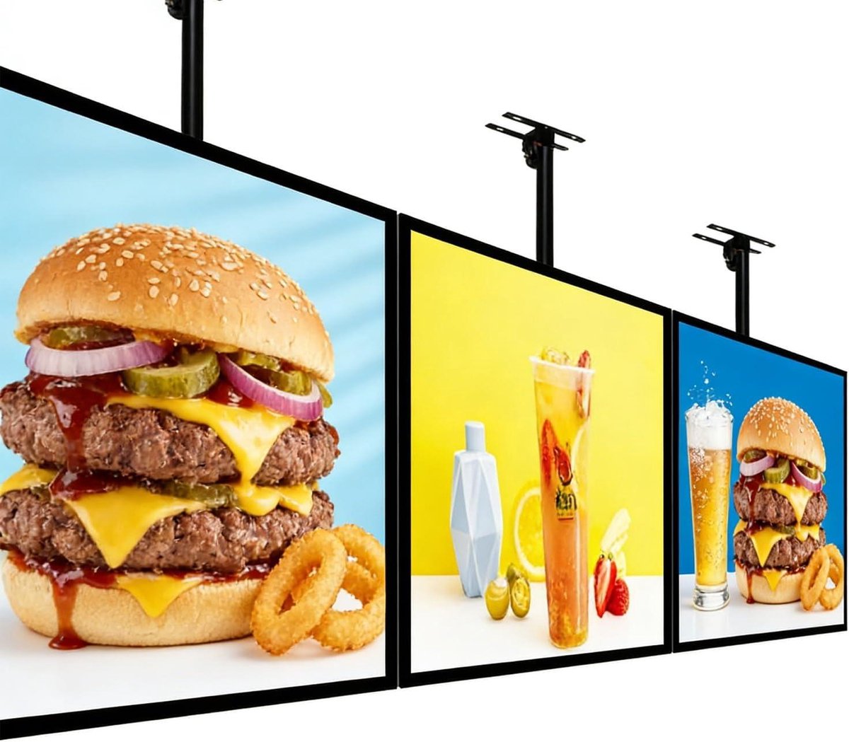 LED Menu Display - Digitaal Bord - Zaken Presenteren - Verstelbare Hoogte - 60x120cm - Zwart