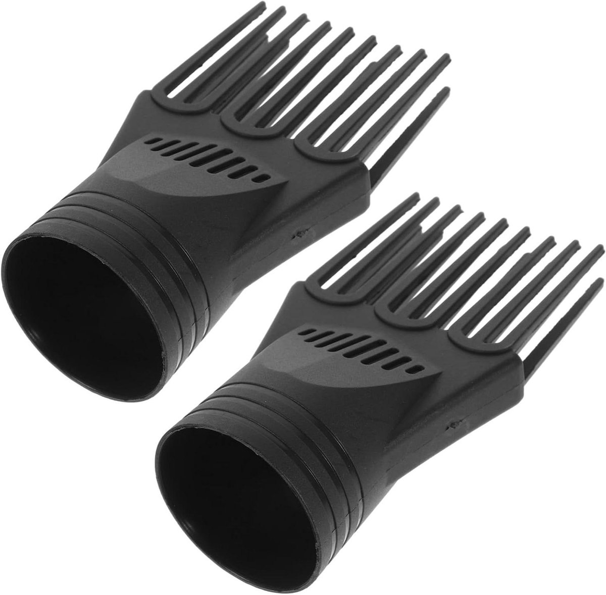 Haardroger Opzetstuk - Föhn Kam - Mooi Haar - Gelijkmatige Warmte - 2 Stuks - Zwart