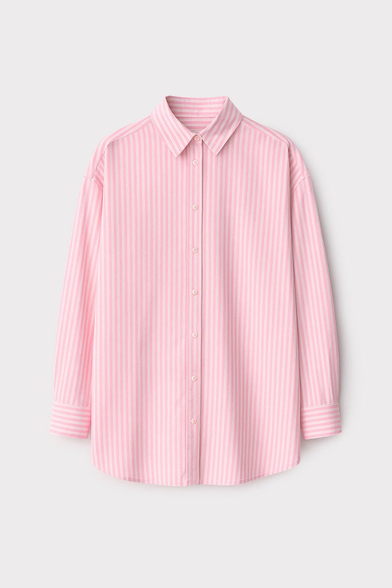 Touché Privé - Oversized blouse met fijne strepen - Roze - Dames