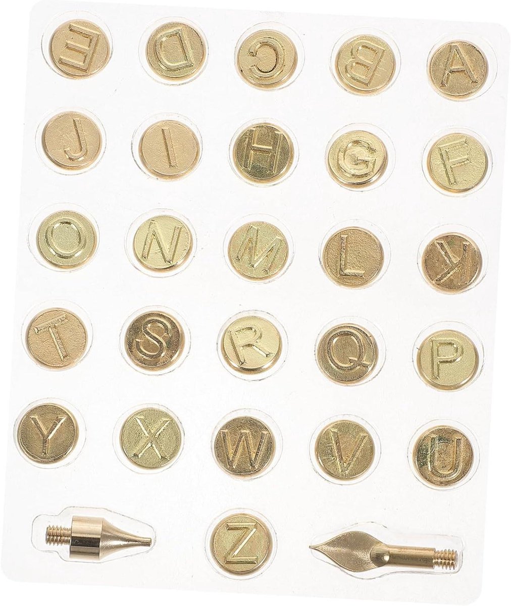 Houtbrandpunt Set - Letters Branders - Hout Bewerken - 26 Alfabet Punten - 1 cm - Goud