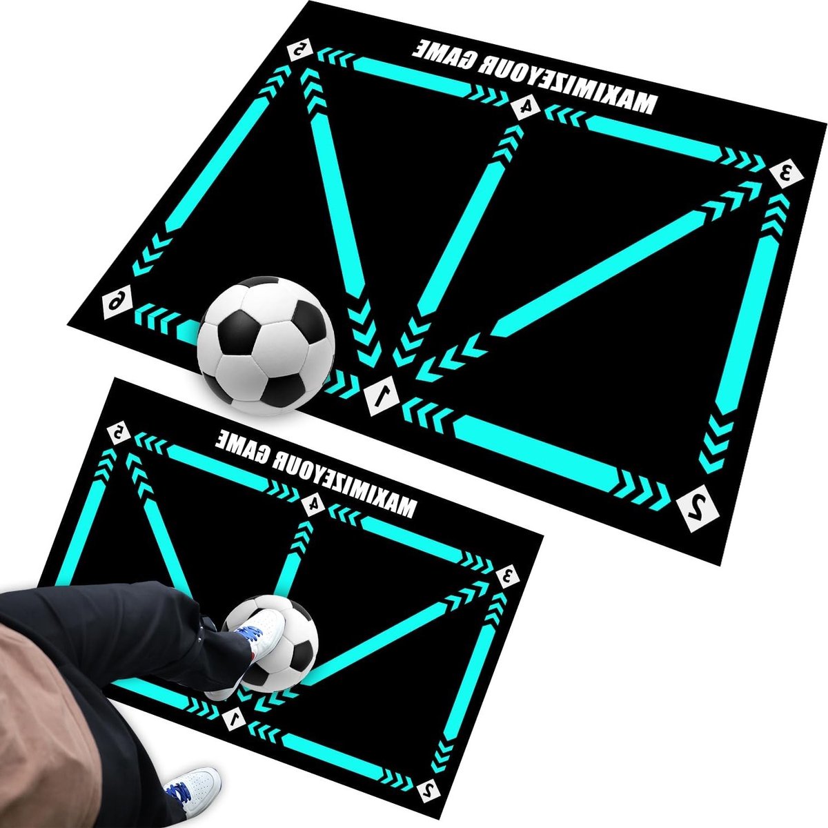 Voetbal Trainingsmat 60 x 90 cm voor Balcontrole, Antislip en Schokabsorberend, Perfect Cadeau voor Voetbalfans