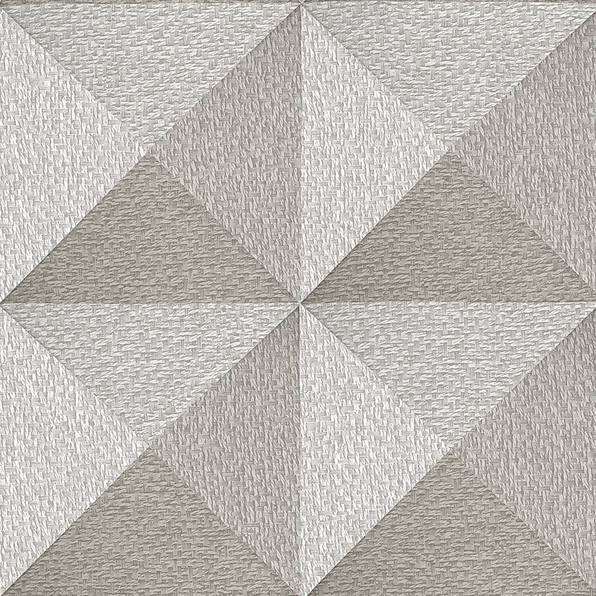 Exclusief luxe behang Profhome SA524102-DI vliesbehang hardvinyl warmdruk in reliëf gestempeld met geometrische vormen glimmend zilver zijdegrijs lichtgrijs 5,33 m2