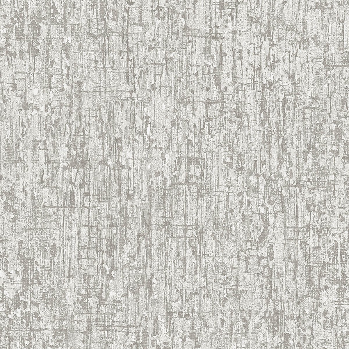 Structuur behang Profhome SA524073-DI vliesbehang hardvinyl warmdruk in reliëf gestempeld in spachtelputz look en metalen accenten grijs zilver lichtgrijs parelwit 5,33 m2