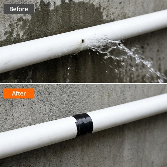 Reparatieband PVC - Afdichtingsband Waterdicht - Lekkages Dichten - Weerbestendig Elastisch - 5.5cm x 5m - Zwart van Merkloos — afbeelding 2