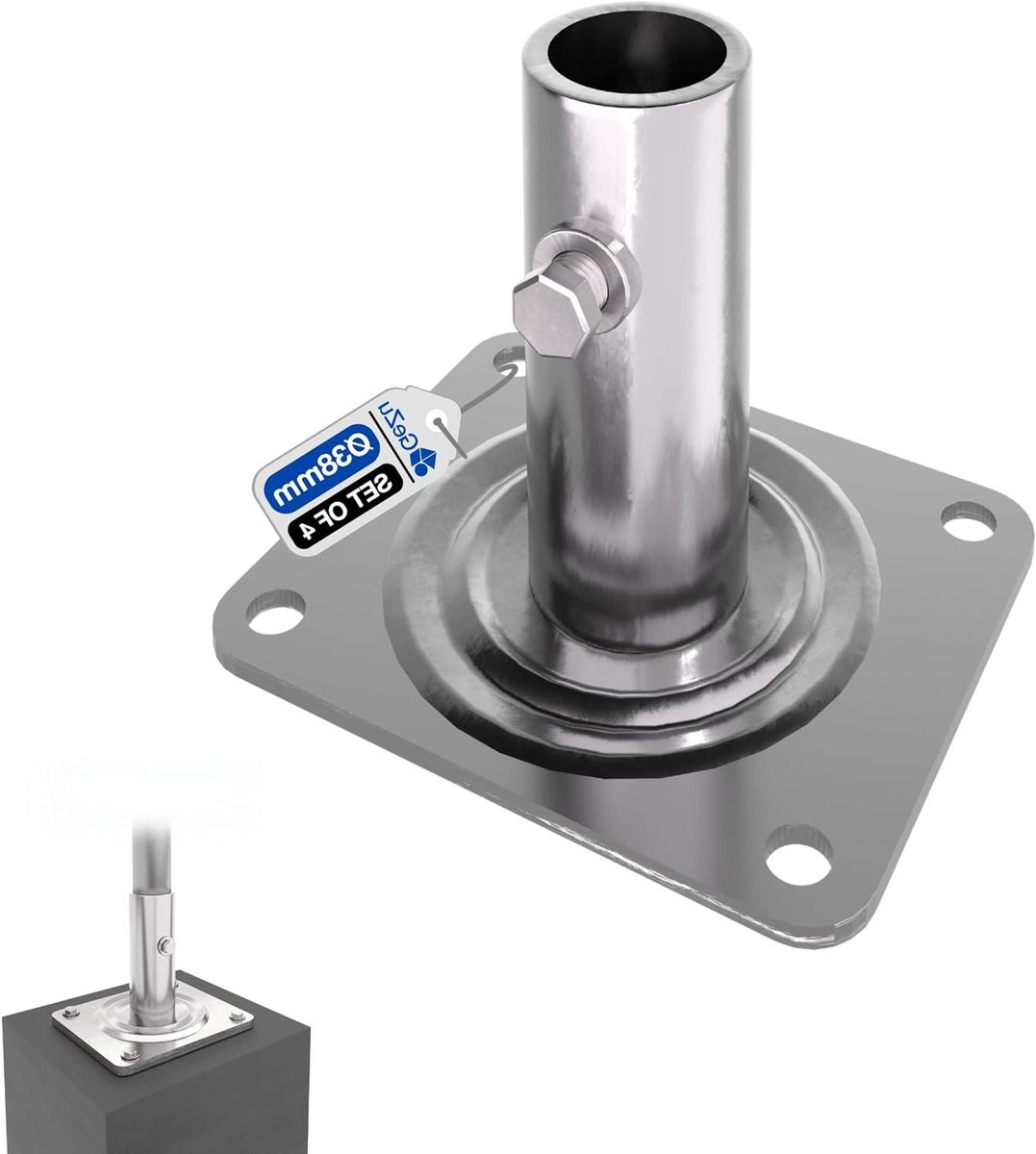 Steiger Onderplaat - Steigerbasis Set - Maximale Stabiliteit - Stevige Gelaste Constructie - Set van 4 - Gegalvaniseerd