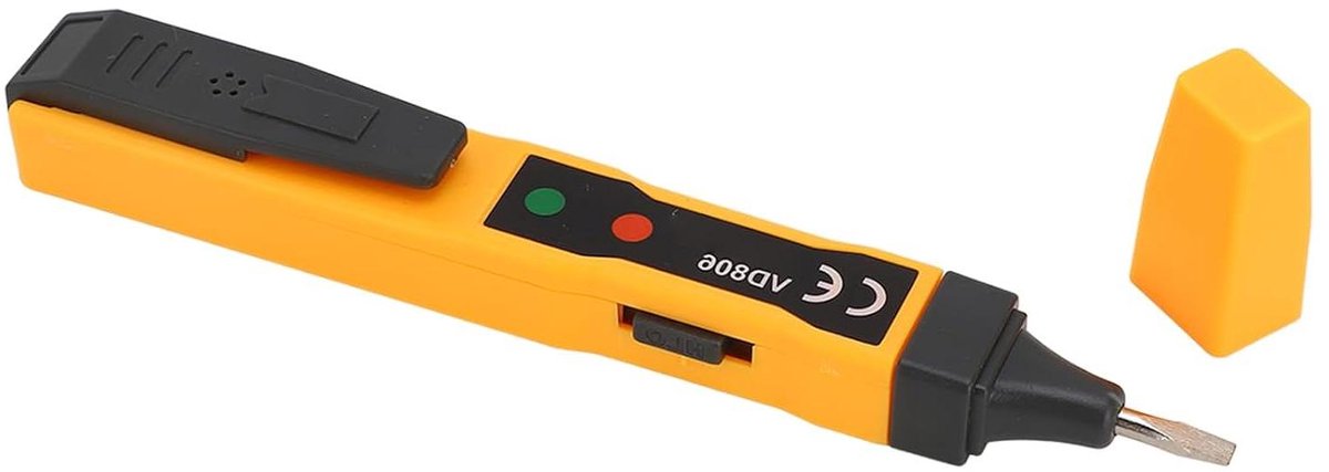 Contactloze Spanningstester - Spanningsdetector - Elektra Controleren - Geluid en Licht Alarm - 70-250V - Oranje