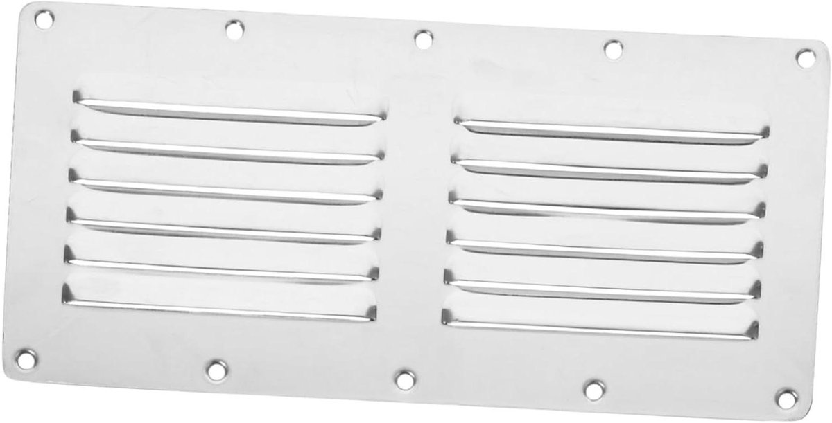 Ventilatierooster Verstelbaar - Luchtventiel Afdekking - Efficiënte Luchtcirculatie - Duurzaam Roestvrij Staal - 23x11.5cm - Zilver