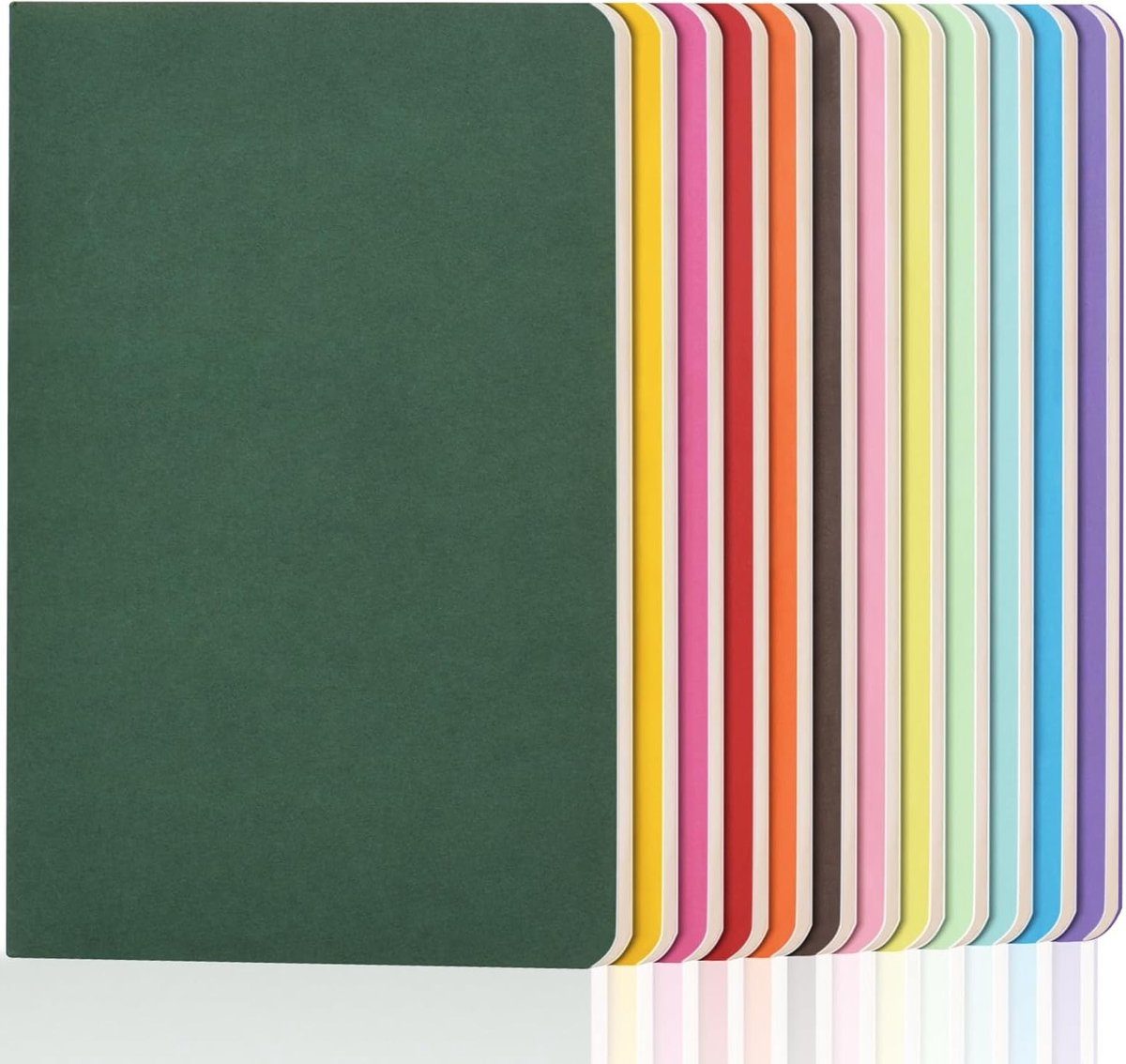 Set van 12 Gekleurde Notitieboekjes met Soft Cover, 60 Pagina's Elk - Perfect voor School, Studie en Notities