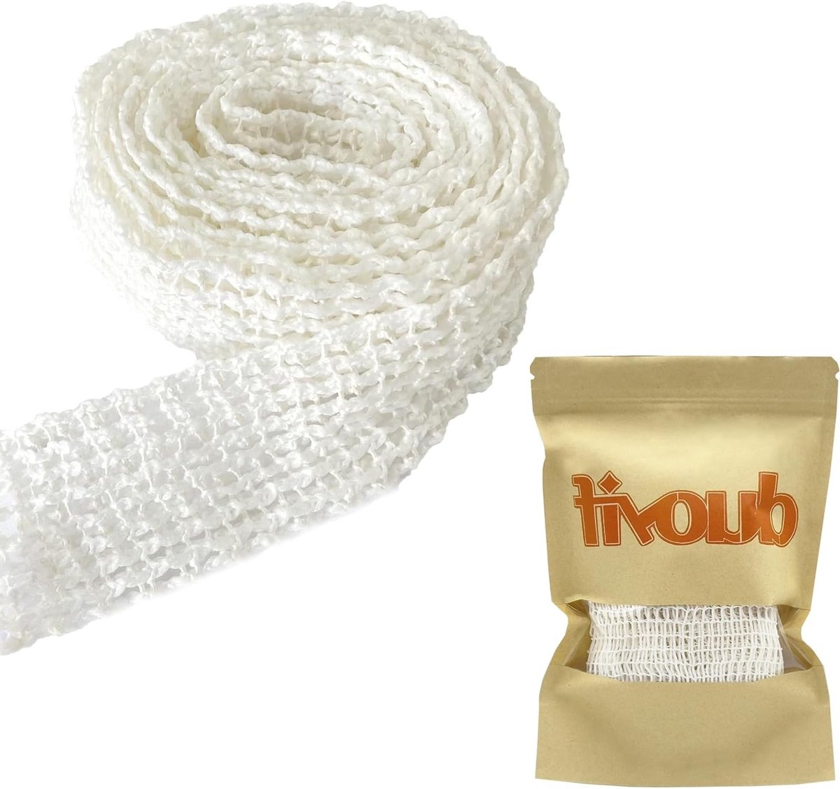 Elastisch Roosternet van Katoen 5 m x 9 cm voor Roken en Marineren van Vlees, Perfect voor Ham en BBQ