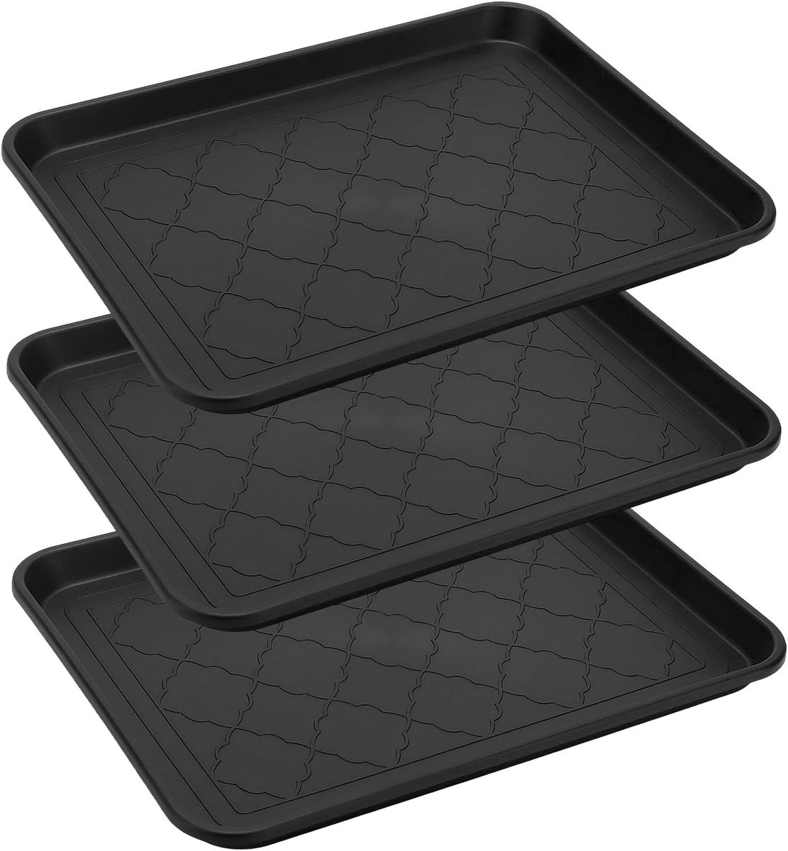 Set van 3 Schoenendrogers, Waterdichte Schoenmat met Verhoogde Rand, Ideaal voor Binnen en Buiten, 42 x 32 x 3 cm, Duurzaam en Praktisch voor Schoenopslag