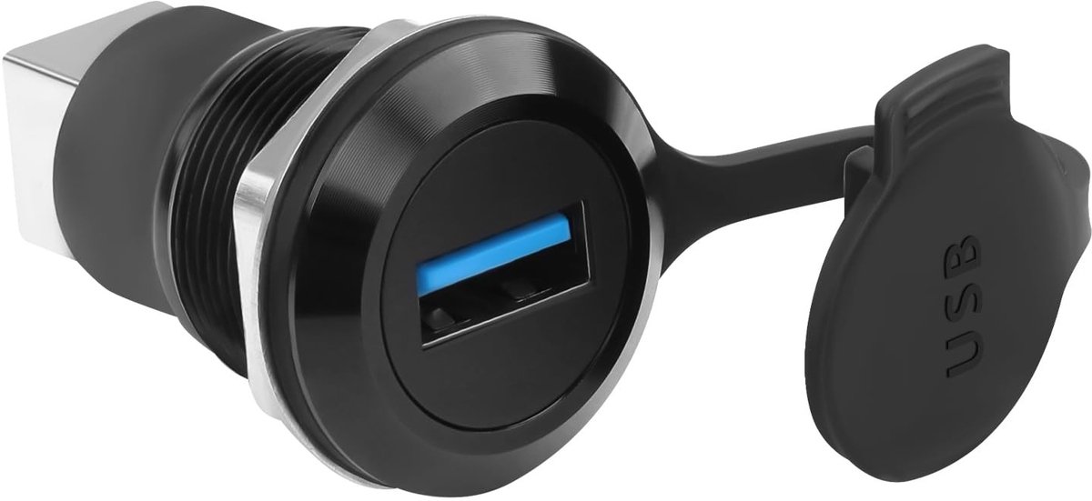 QIANRENON USB 3.0 Type B Bulkhead Adapter met Beschermkap - 5Gbps Verbinding