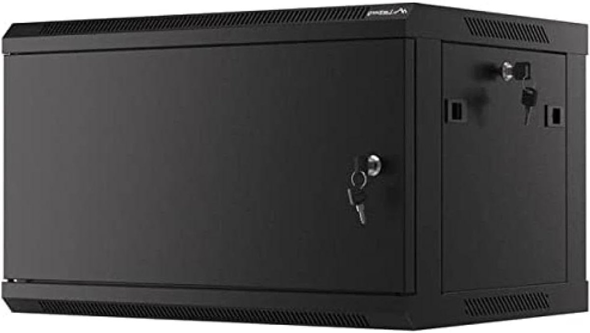 Wandkast - Serverkast - Netwerk Installatie - Plat Pak - 6U 600x450 - Zwart