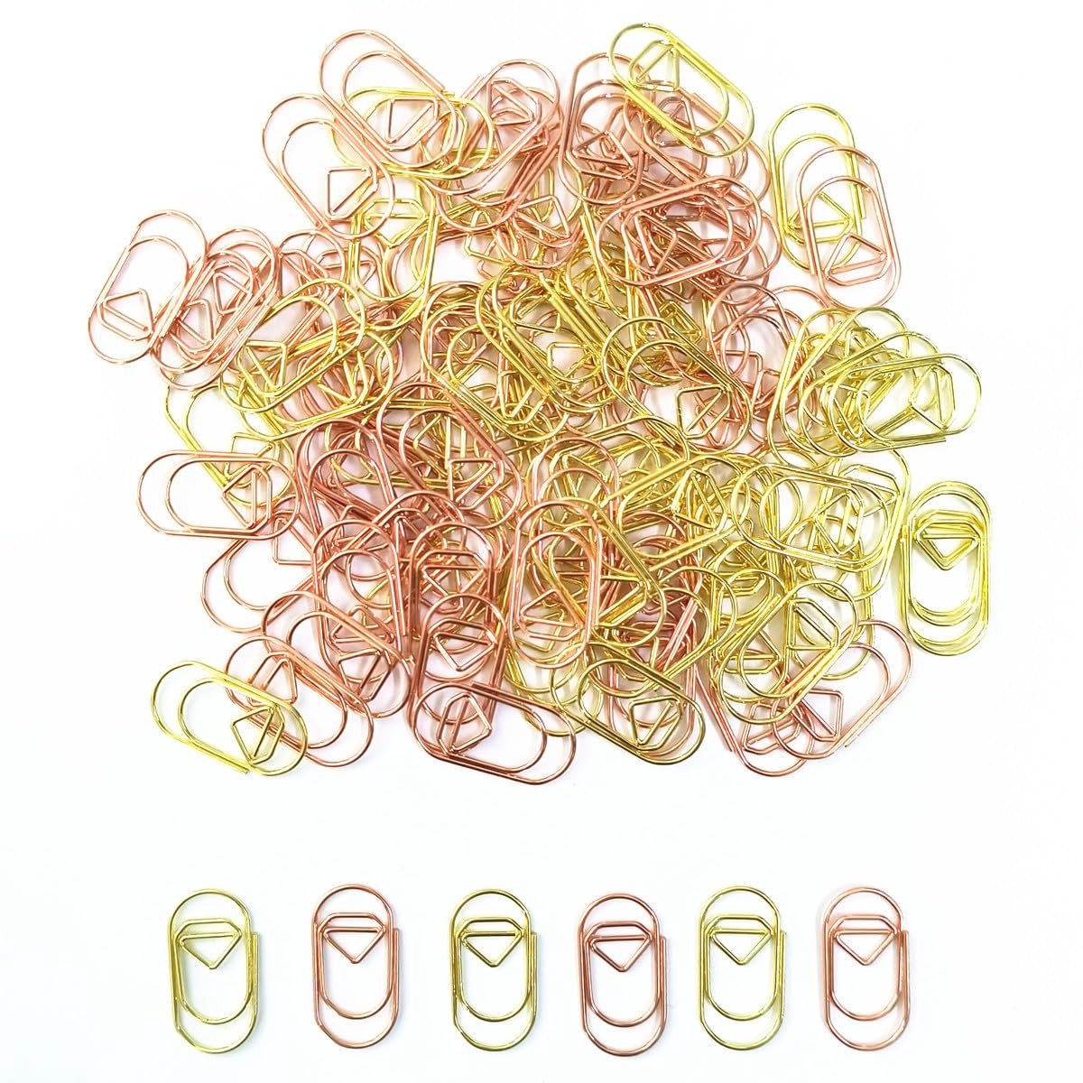 ONF3 - Mini Diamant Paperclips - Stijlvolle Kantoorbenodigdheden - Goud en Roze Goud - Kantooraccessoires - Perfect voor organisatie - Handig vo...