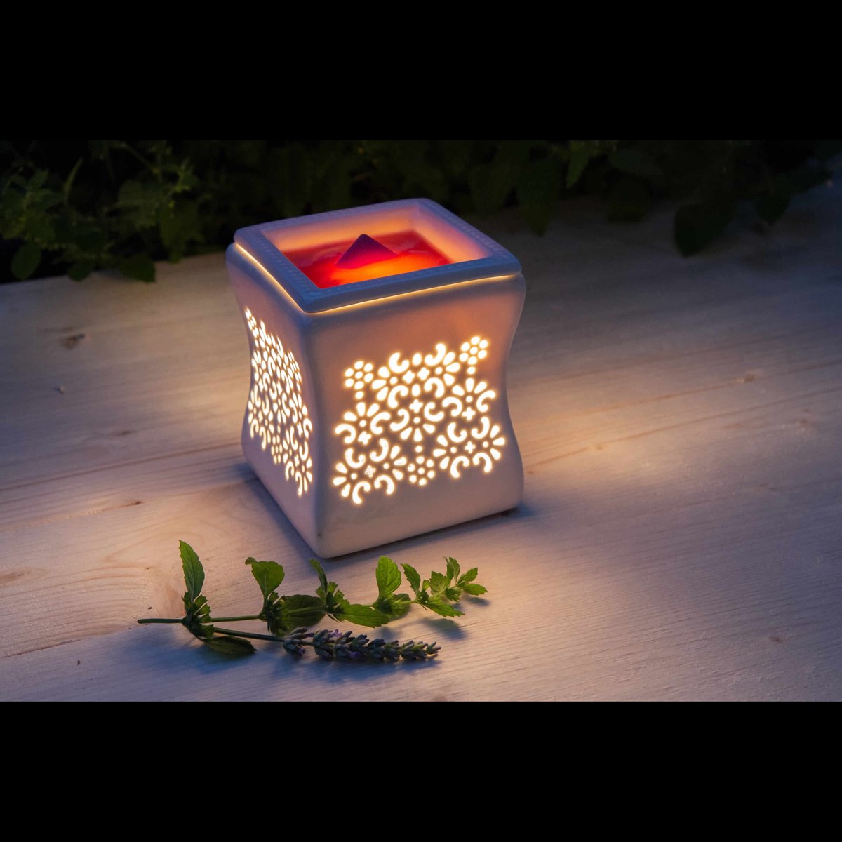 Candle-Brothers Elektrische geurlamp - Nata - wit - 10x12x10 cm - voor geurolie