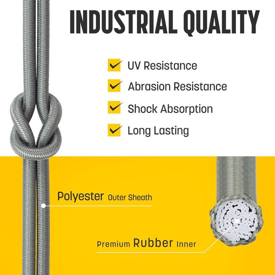 Rubberen Koord - Elastisch Touw - Spullen Zekeren - UV- en Vochtbestendig - 3mm x 20m - Grijs — afbeelding 5