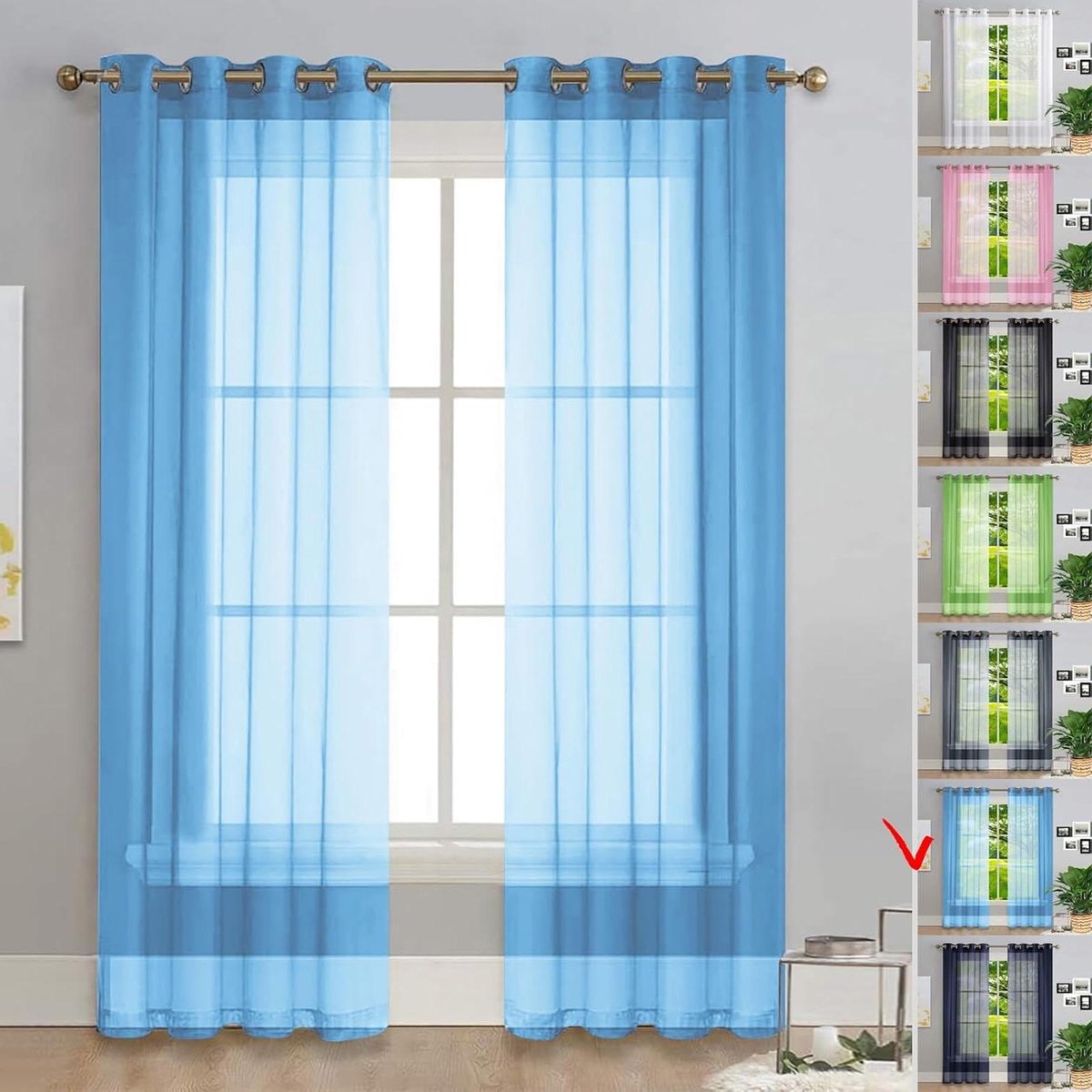 Gordijnen met lussen - Draadgordijn Voile - Woonkamer decoratie - Lichtdoorlatend design -