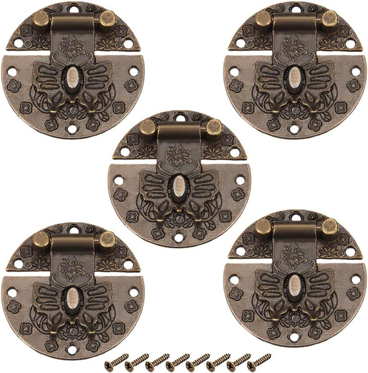 Houten Box Sluitingen - Kist Hekjes - Knutselprojecten Afwerken - Rechthoekige Vorm - 5 Stuks 40mm - Brons