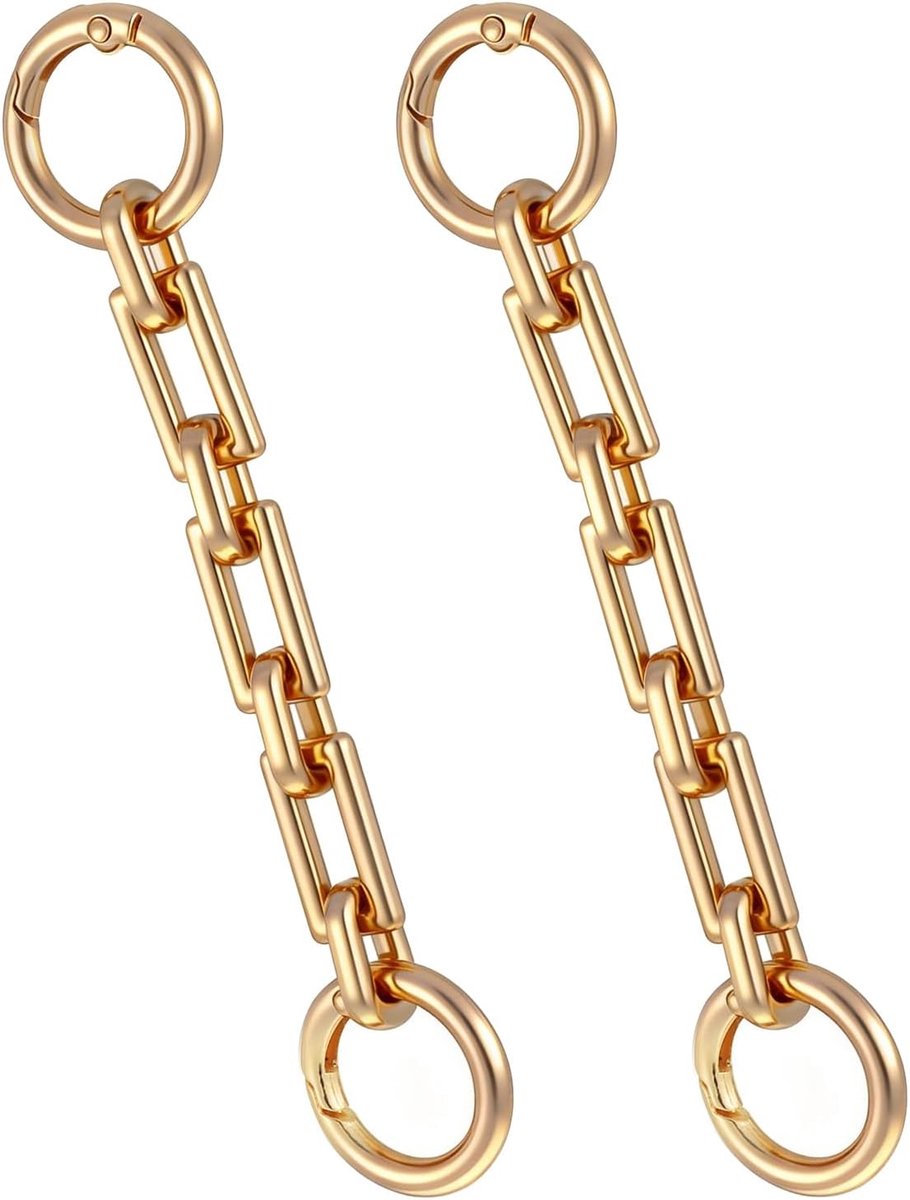Tasaccessoires - Verlengketting Lichtgoud - 2 Stuks 11.5cm - Zinklegering Met Veergespen - Voor Schoudertas En Shopper
