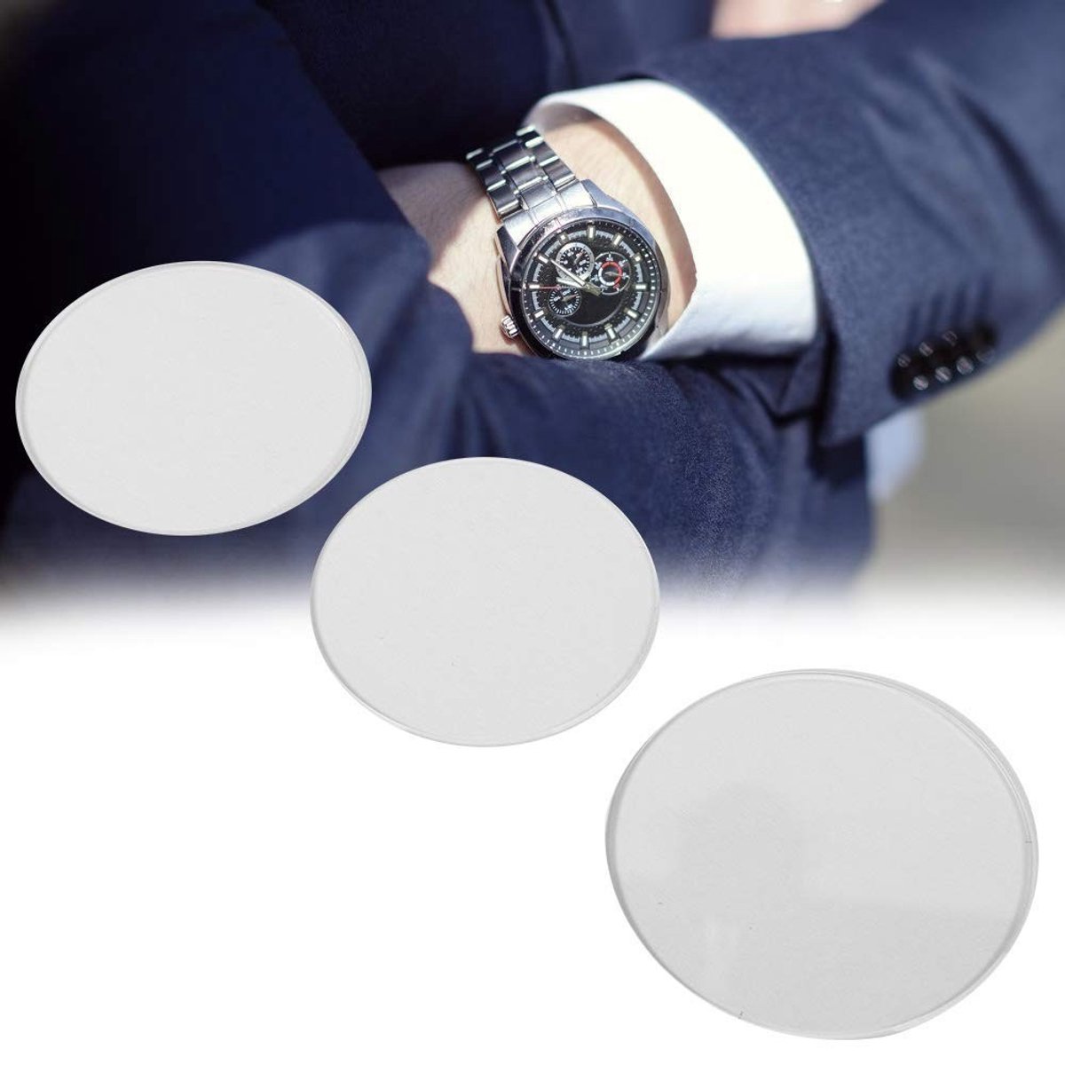Allecto - Horloge Glas - Ronde Vervangglas - 3 Stuks - Transparant - Klok Accessoires - Geschikt voor Horlogemakers - 35 mm 36 mm 40 mm