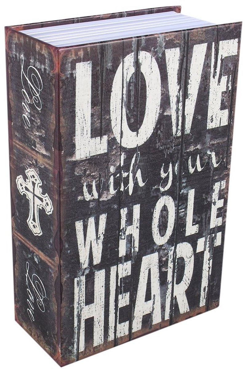 Allecto - Book Shaped Safe Box - Veiligheidsbox - Robuuste metalen structuur - Liefde - Geldschoenen - Voor thuis en kantoor - Compact formaat
