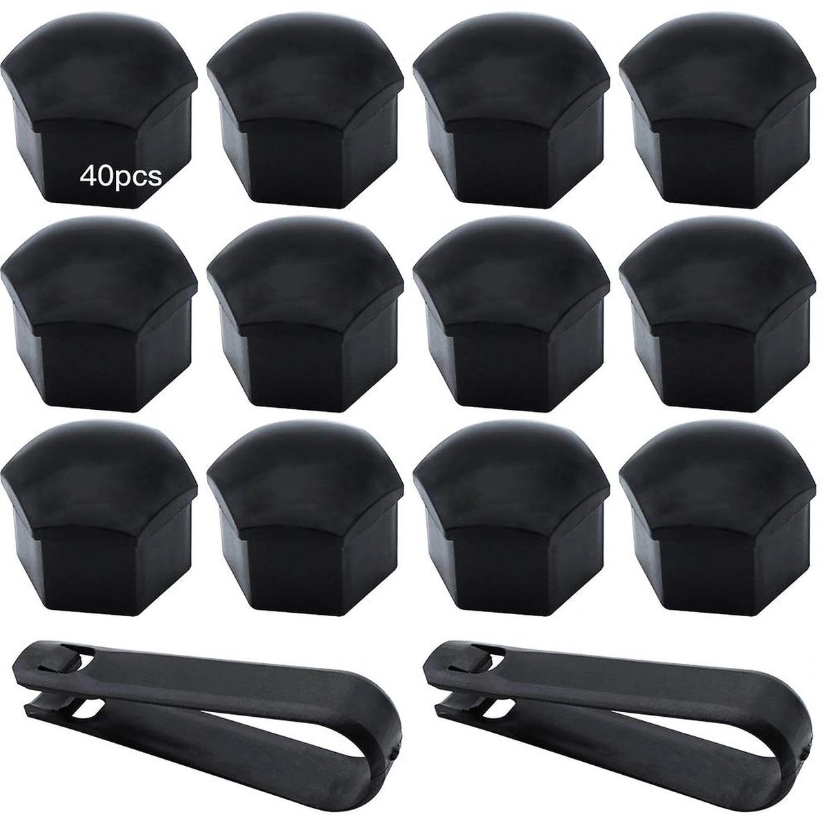 Virtubuy - Wheel Nut Cap - Beschermingsdeksel - 40 Stuks - 17mm - Voor Auto - Inclusief Verwijdertool