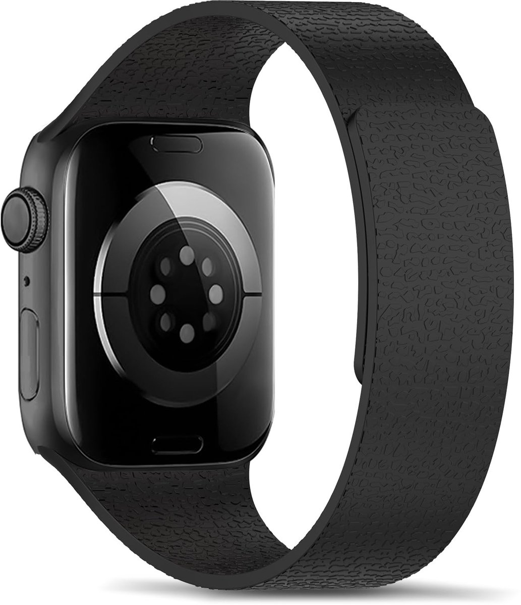 NTHProducts - Armband - Vervangband - Zwart - Silicone - Geschikt voor Apple Watch - 49 mm en 42 mm