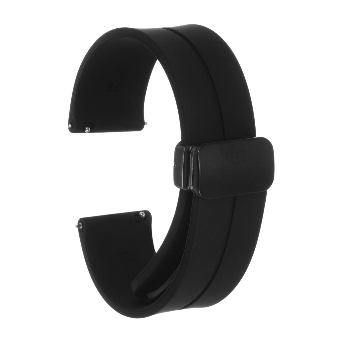 Dailygoods - Silicone Magnetische Horlogeband 22 mm Snelle Release Zacht Rubber Waterdicht Zwart
