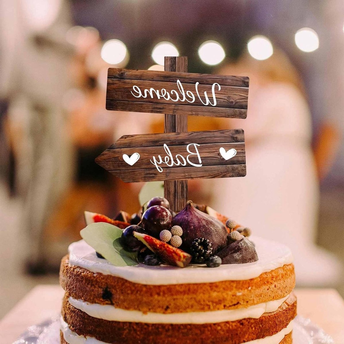 Welkom Baby Taarttopper van Hout voor Gender Reveal en Babyshower - Neutraal Houten Decor voor Feestjes en Aankondigingen