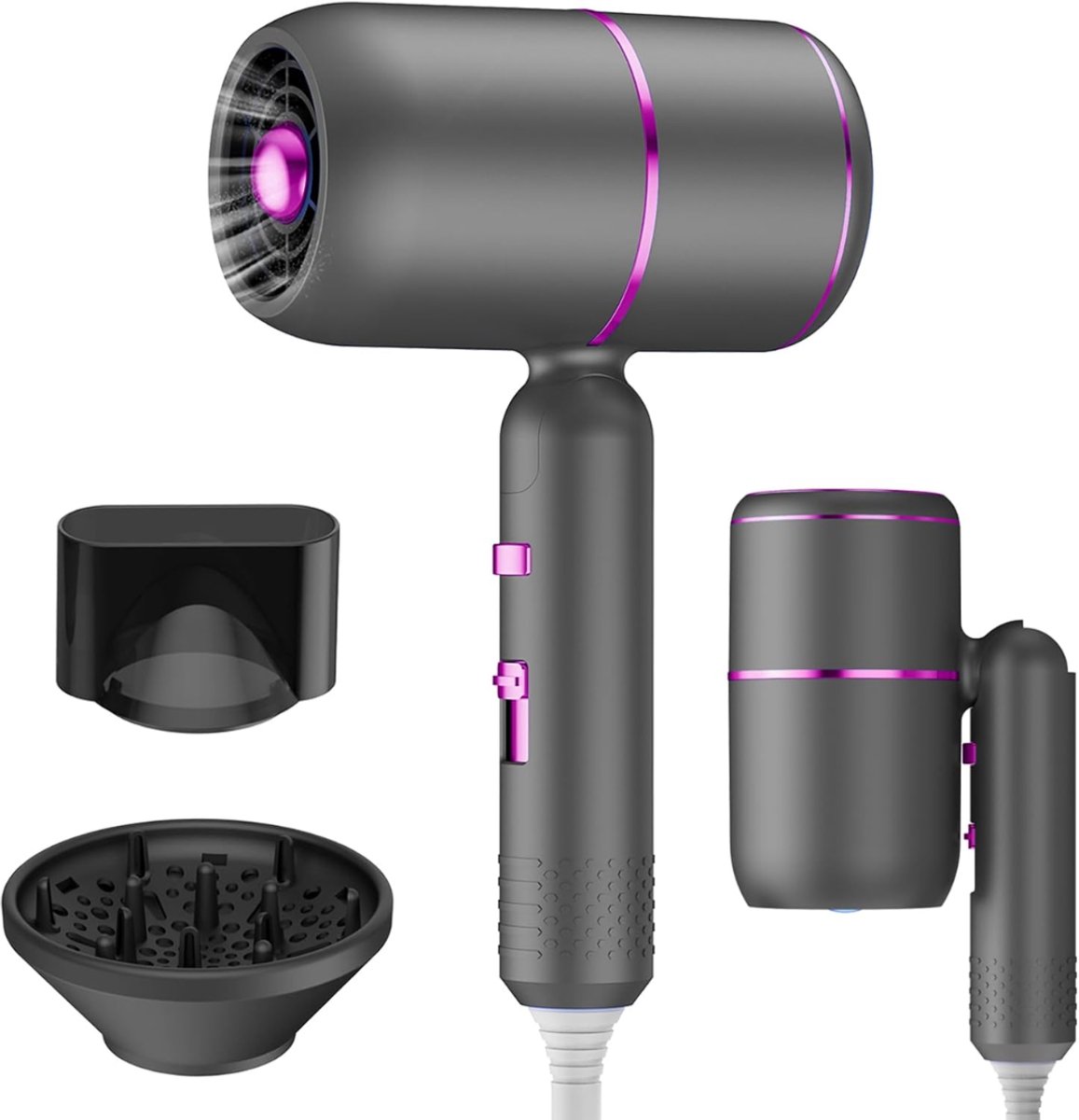 RUX® Fohn met Diffuser Krullen - Fohn met Diffuser - Fohn - Grijs Paars - 10cm x 5cm x 5cm